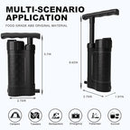 Portable Water Filter Pump, 0.01 Micron Manual Survival Water Purifier for Camping Hiking Backpacking Emergency, Fast Flow Removes Harmful Substances & Sediment (k8188 Black)
