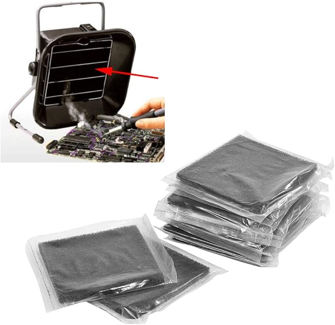 Smoke Absorber Filter, 10pcs Activated Carbon Filters Sponge 13cm x 13cm for Soldering Smoke Absorber Fume, Fume and Smoke Extractor Filters