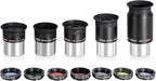 Telescope Accessory Kit - 1.25" Telescope Eyepiece and Filter Set with a Sturdy Carry Case - Five Plossl Eyepieces, 2X Barlow Lens and Seven Filters