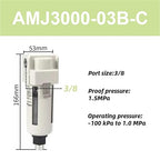 1pc Vacuum Water Droplet Separator Vacuum Pipeline Filter Negative Pressure Filter Element AMJ AMJ3000-03B(AMJ3000-03B-C)