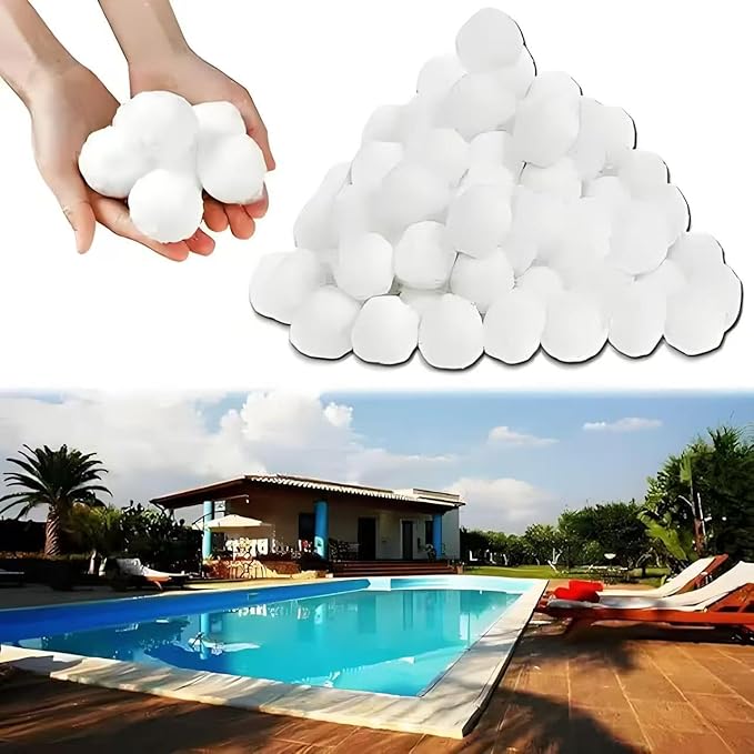 3 lbs Pool Filter Ball, for Swimming Pool Sand Filter, Lightweight Reusable Eco-Friendly Fiber Filter Ball, Replaces 100 lbs Pool Filter Sand 3 lbs