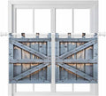 Farmhouse Wood Grain Kitchen Curtains 24 Inch Length, Small Window Curtains Tab Top, Vintage Country Barn Gate Textured Light Filtering Short Window Treatments Tier Drapes 27.5"x24" 2 Panel