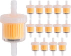 15PCS 1/4 Inch Gas Inline Fuel Filters, with magnet, Universal for Stratton Small Engine, Kohler, Kawasaki, Birggs, John Deere, Gasoline Generator Lawn Mower Motorcycle