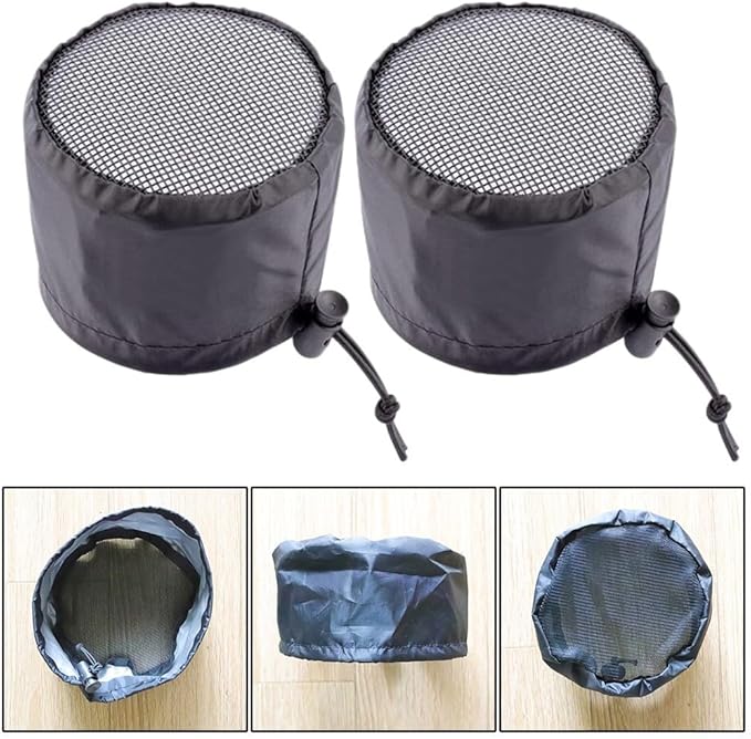 FABULETTA 2Pcs Grow Tent Vent Cover Set 4in 6in 8in Waterproof Oxford Cloth Mesh Duct Filter with Elastic Band and Fixed Buckle for Plant Greenhouse Airflow Dust and Pest Control(8in)