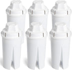 Amazon Basics Enhanced Replacement Water Filters for Water Pitchers, BPA-Free, WQA & NSF Certified, Compatible with Brita Water Pitchers & Drinking Water Filter Systems, 1 Year Filter Supply, 6-Pack