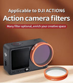 Osmo Action 6 Filter,Lens Filter Set for DJI Osmo Action 6 Camera,Waterproof, Oil-Resistant, Easy to Install (ND-PL 8 16 32 64)
