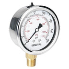 SENCTRL 160 Psi Lead-Free Glycerin Liquid Filled Low Pressure Gauge, 2.5" Dial Size, 1/4" NPT Lower Mount, Stainless Steel Case, for Home Potable Water Pump, Air, Well, RV Hose, Pressure Test