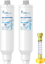 Filterlogic RV Inline Water Filter, NSF Certified, Reduces Chlorine, Bad Taste&Odor, Dedicated for RVs, 2 Pack Drinking Filter with 1 Flexible Hose Protector