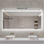 Smart Illuminated LED Bathroom Mirror，Bathroom Mirror with LED Lights，Energy-Saving LED Smart Mirrors，LED Mirror for Bathroom，with Demister Pad and Smart Touch Switch(H60*W80cm/H23.6*W31.5IN)