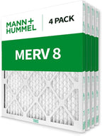 Mann+Hummel 20x20x1 MERV 8 Pleated HVAC AC Furnace Air Filters. 4 Pack. (Exact Size: 19.5 x 19.5 x 0.75 Inches)