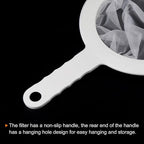 PATIKIL 9"x6" Food Filter Strainer, 100 Mesh, White, Polypropylene, Nylon