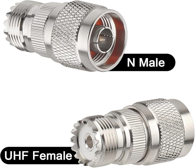 2 Pack N Male to UHF Female SO-239 Connector Adapter N Connector to PL-259 SO239 RF Coaxial Cable Adapter