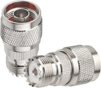 2 Pack N Male to UHF Female SO-239 Connector Adapter N Connector to PL-259 SO239 RF Coaxial Cable Adapter