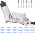 926-876 Upgraded Aluminum Engine Oil Filter Housing with Oil Cooler Compatible with 2021-2023 Dodge Challenger Charger Durango Jeep Wrangler Cherokee Chrysler 300 3.6L Replace# 68308741AF