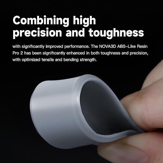 Nova3D ABS-Like 3D Printer Resin 2.0,Enhanced Toughness and Strength, High Precision, Low Odor, Broad Compatibility with All 12K/14K LCD Resin 3D Printers (Gray,500g)