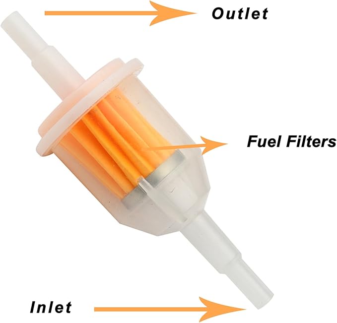 Gas Inline Fuel Filters 1/4 Inch x 5/16 Inch Replacement for Briggs Stratton John Deere Kawasaki Kohler (10)