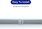Poolvio Professional Swimming Pool Vacuum Cleaner Hose -1.5” 8 Piece Hoses for Pool Vacuum Extension/Replacement - Compatible with all Major Automatic Swimming Pool Cleaners