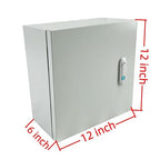 Electrical Enclosure Box 12" x 12" x 6" Carbon Steel Electrical Junction Boxes Wall Mount Waterproof Dustproof Metal Box with Safety Locks for Outdoor Indoor Use