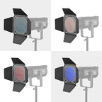 GODOX Barn Door with Honeycomb Grid 4 Color Gel Filters for 7 Inch Standard Reflector Replacement for GODOX SL60W SL150II SK400II Studio Light Portrait Still Life Photography