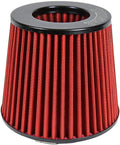 KYOSTAR Universal 3" (76mm) High-Flow Air Filter, Reusable Cone Cold Air Intake, High Performance, Washable, Clamp-On Car High Flow Dry Air Kit, Flange Diameter: 3 Inch, Filter Height: 6.1 Inch, Red