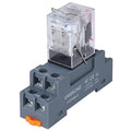 Electromagnetic Power Relay, 8-Pin 10 AMP 6V DC Relay Coil with Socket Base, LED Indicator, DPDT 2NO 2NC - MY2NJ [Applicable for DIN Rail System]
