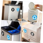 DECHOUS Reminding Waste Sorting Habits 6 Adhesive PVC Stickers for Garbage Can Decor