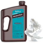 SUNLU 3D Printer Resin 3kg, Fast Curing Standard 3D Resin for Most Resin 3D Printers, 395 to 405nm UV Curing 3D Printing Liquid Photopolymer Resin, Low Shrinkage and High Precision, 3000g, White