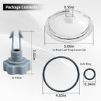 SF80110-1 Leaf Trap Cover Lid 5 inch Have O-Ring & Valve, Fit for Intex 12 Inch Sand Filter Pump (Pump Flow Rate: 2,100 GPH), NOT Fit for Intex 14 & 16 Inch (Rate:2,800 3.000 GPH) Sand Filter Pump