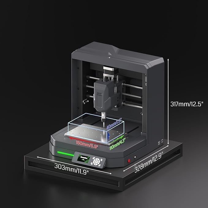Genmitsu Cubiko CNC Router Machine with Enclosure, PCB Milling Machine, Smart Desktop CNC with Auto Z-Probing, WiFi & APP Supported, Great for Polishing, Drawing, Woodworking