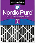 Nordic Pure 16x25x4 (Actual Size: 15 1/2 x 24 1/2 x 3 5/8) Pleated Plus Carbon Air Filters MERV 8 1 Pack