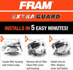 FRAM Extra Guard CA10228 Replacement Engine Air Filter for Select Dodge Nitro and Jeep Liberty Model Years, Provides Up to 12 Months or 12,000 Miles Filter Protection (Pack of 2)