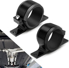 2 Pcs Universal Car Fuel Pump Fuel Filter Mounting Bracket Aluminum Clamp Holder with Rubber Insert, Black Hard Aluminum Anodized Accessories Suitable for Vehicle Fuel Oil Line (50 to 55 mm)