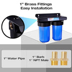 H&G Lifestyles Whole House Water Filter System,2 Stage Home Water Filtration with Carbon Sediment Filters, Remove Chlorine Odor Heavy Metal Lead Sediment for Drinking Water,4.5" x10“ Cartridge