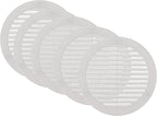 Vent Systems 6" Inch (Opening Dimensions) - Pack of 5 - White Soffit Vent Cover - Plastic Round Air Vent Grille - Built-in Mesh Screen - HVAC Register Louver for Bathroom, Home, Kitchen