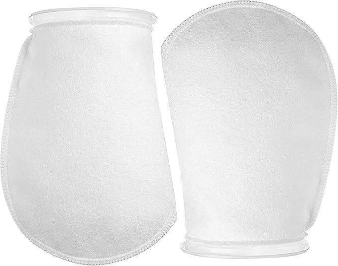 Wave Point 7 Inch Ring Filter Socks 200 Micron - Aquarium Felt Filter Bags - 7 Inch Ring by 16 Inches Long [Long Version] - Fits Eshopps and Aqueon (2 pk)