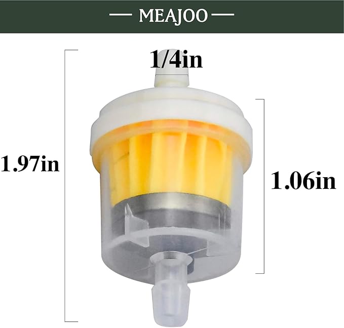 10PCS 1/4" 6mm-7mm Gas Inline Fuel Filter, with magnet, Fit for ATV Scooter Moped Go Kart Dirt Bikes Snowblower Motorcycle Lawnmower Taotao Small Tractors Snowmobiles Garden Tillers Generators