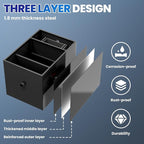 20.3 GPM Under Sink Grease Trap with Filter Baskets, 50 LBS Commercial Grease Trap, 27.5x19.3x19.7 in, 3-Layer Steel Grease Interceptor for Kitchen, Restaurant, Food Processing