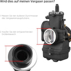 Evermotor Motorcycle Air Filter, 45mm 46mm 47mm Vent Cleaner for 50cc 70cc 90cc 110cc 125cc 150cc Scooter,Quad Bike,GY6