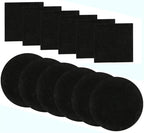 Compost Bin Filters, 12 Pcs, Activated Carbon Filters for 1/1.3 Gallon Compost Bin, Kitchen Compost Pail, 6 Round 6.5 inch and 6 Square 4.65 inch Diameter