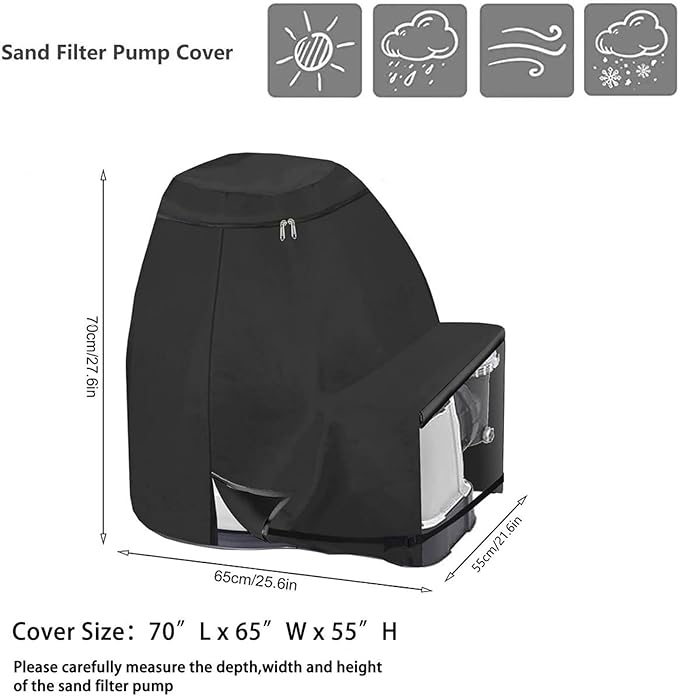 Pump Shield Cover - Weatherproof Pool Equipment Protector | UV Resistant Pond Filter Guard Wrap, Outdoor Motor Enclosure Box for Patio Yard Landscaping Deck Use