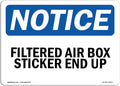 OSHA Notice Sign - Filtered Air Box Sticker End Up | Aluminum Sign | Protect Your Business, Construction Site, Warehouse & Shop Area | Made in The USA