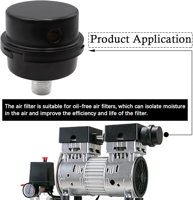 2 pcs 1/4" Thread Air Compressor Silencer,Air Compressor Intake Filter Sound Muffler Accessories 13mm for generators,blowers, exhaust ports