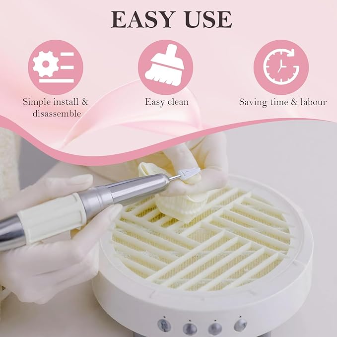 4 Pack Dust Collector Filter Replacement Compatible with Melody Susie, White Nail Dust Collectors Filter for Home and Nail Salons, Reusable Dusts Collectors Match with Dusts Collector Nails Tech Tool