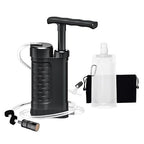 Portable Water Filter Pump, 0.01 Micron Manual Survival Water Purifier for Camping Hiking Backpacking Emergency, Fast Flow Removes Harmful Substances & Sediment (k8188 Black)