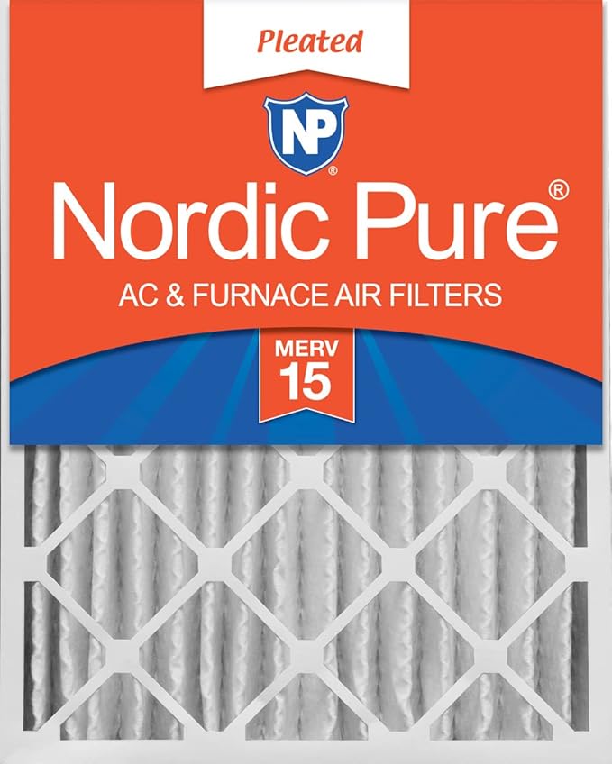 Nordic Pure 18x24x4 (Actual Size: 17 1/2 x 23 3/8 x 3 5/8) Pleated MERV 15 Air Filter 1 Pack