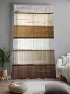 Sheer Curtains 84 Inches Long, Vintage Geometric Brown Semi Sheer Curtains Light Filtering Window Treatment, Farmhouse Country Chic Wood Grain Privacy Voile Drapes for Living Room Bedroom 52x84 Inch