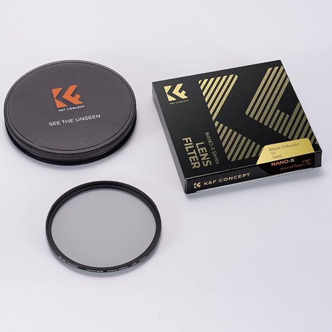 K&F CONCEPT 58mm Black Diffusion 1/2 Filter Mist Cinematic Effect Lens Filter with 28 Multi-Layer Coatings Waterproof/Scratch Resistant for Video/Vlog/Portrait Photography (Nano-X Series)