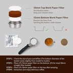 watchget 58mm Espresso Paper Filters - 1000 Disposable Filter Papers for Coffee Puck Screen and Portafilter, Compatible with 58mm Espresso Coffee Maker Baskets