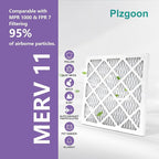 12x12x1 Air Filter MERV 11 MPR 1000 (4 Pack) Pleated HVAC AC Furnace Air Filter Air Conditioner Filters for Home Office (Exact Dimensions: 11.81"L x 11.81"W x 0.79"Th)