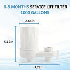 Faucet Mount Water Filter for Sink Faucet Tap Water Filter for Kitchen Sink 4-Stage Advanced Filtration Reduces Chlorine Heavy Metals Easy Install Compatible with Standard Faucets 1 Pack (White)